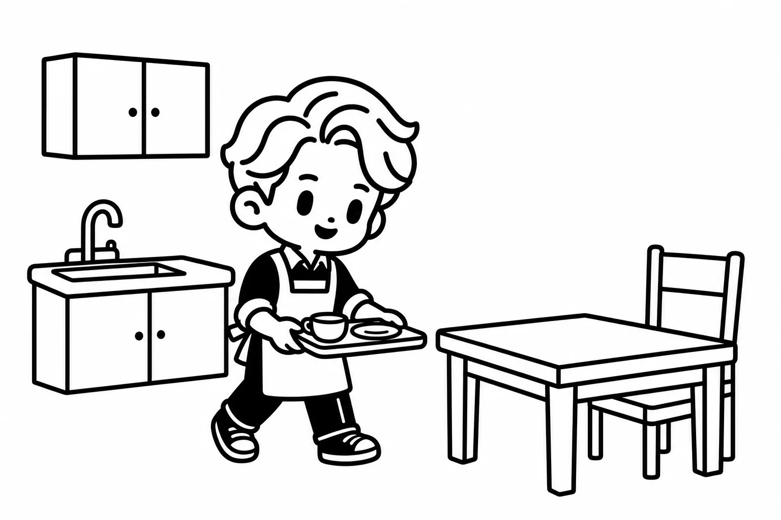ESFJが相談を聞く前に温かい飲み物を用意しているイラスト