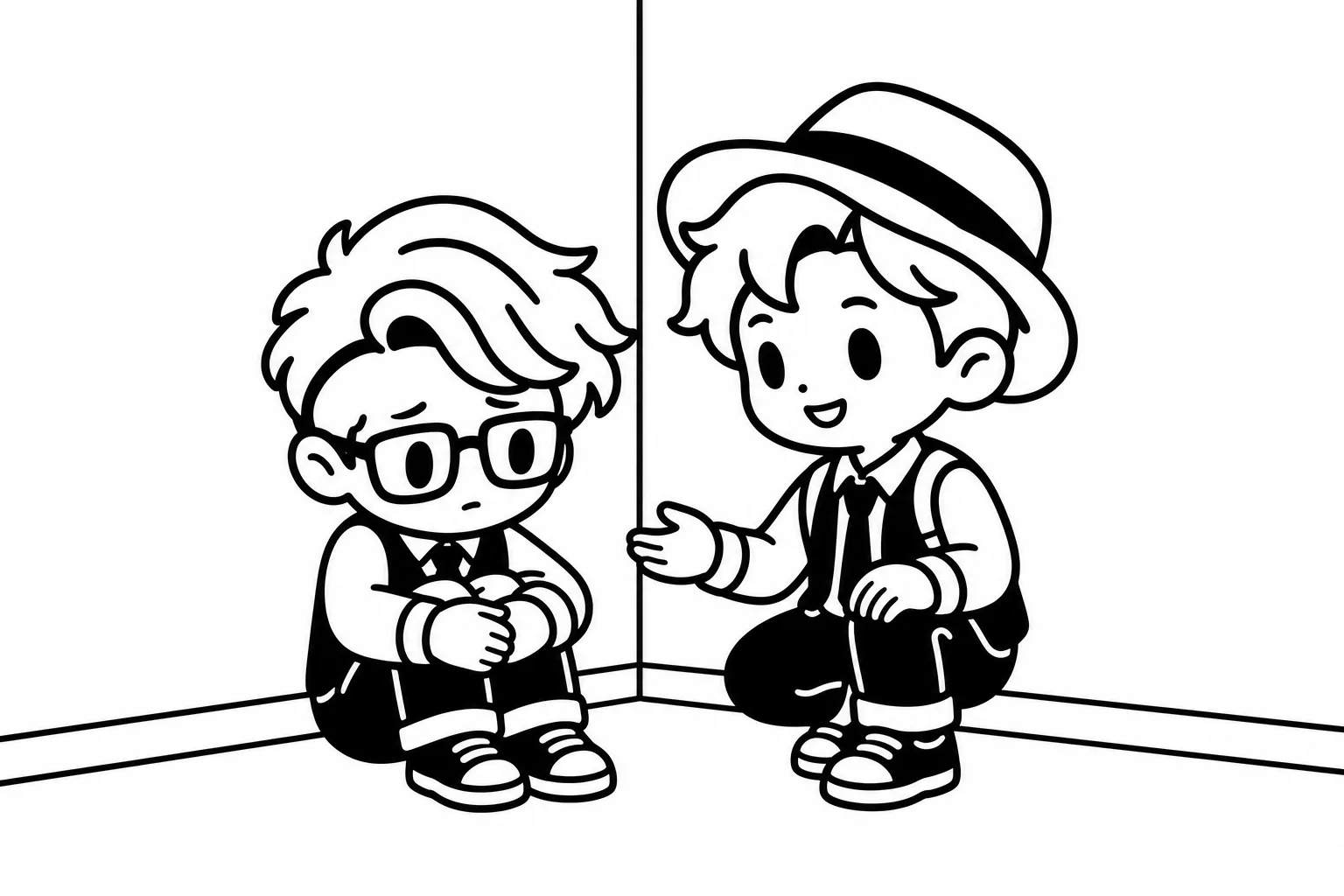 ENFPが親しい友達と2人になって気持ちを確かめているイラスト