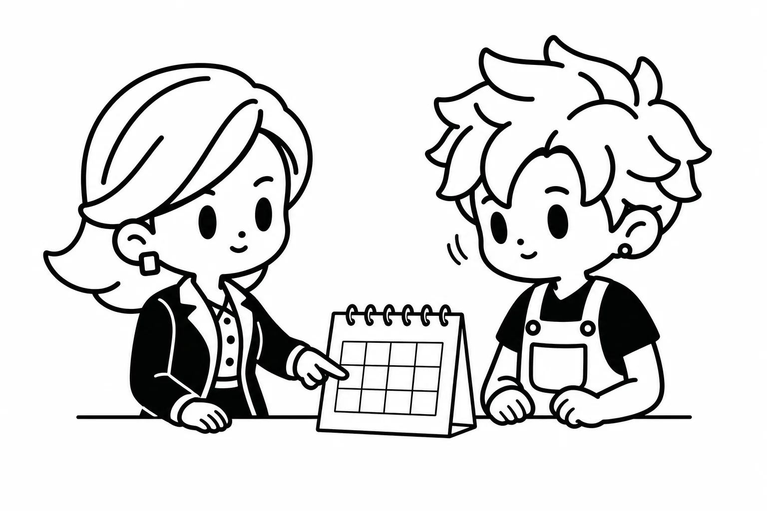 ENTJが友達と次の予定まで一緒に考えているイラスト