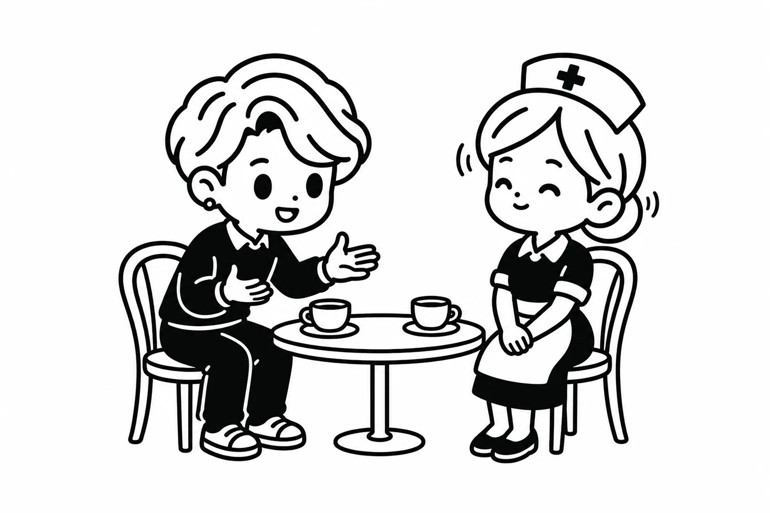 ENTPが友達と意見を交わして楽しんでいるイラスト