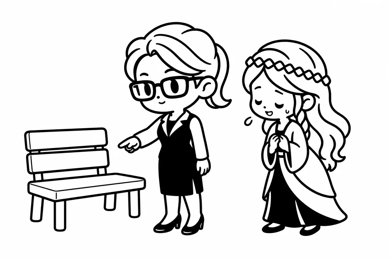 ESTJが疲れた友達に休憩を勧めているイラスト