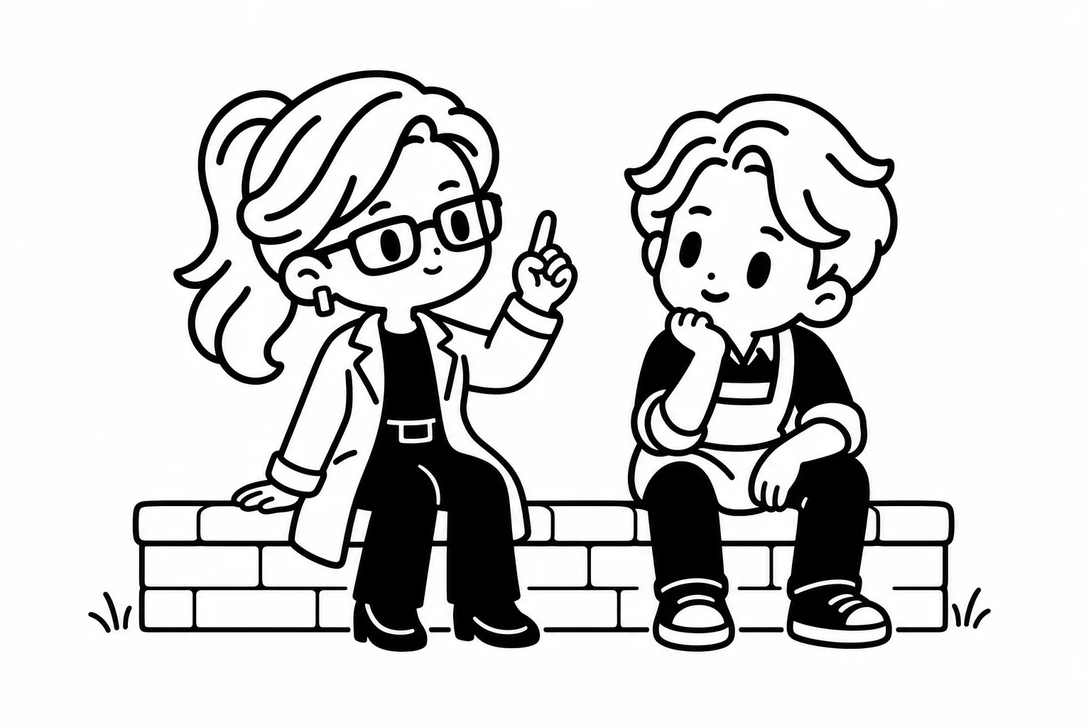 INTPが友達と同じ疑問を別の角度から話しているイラスト