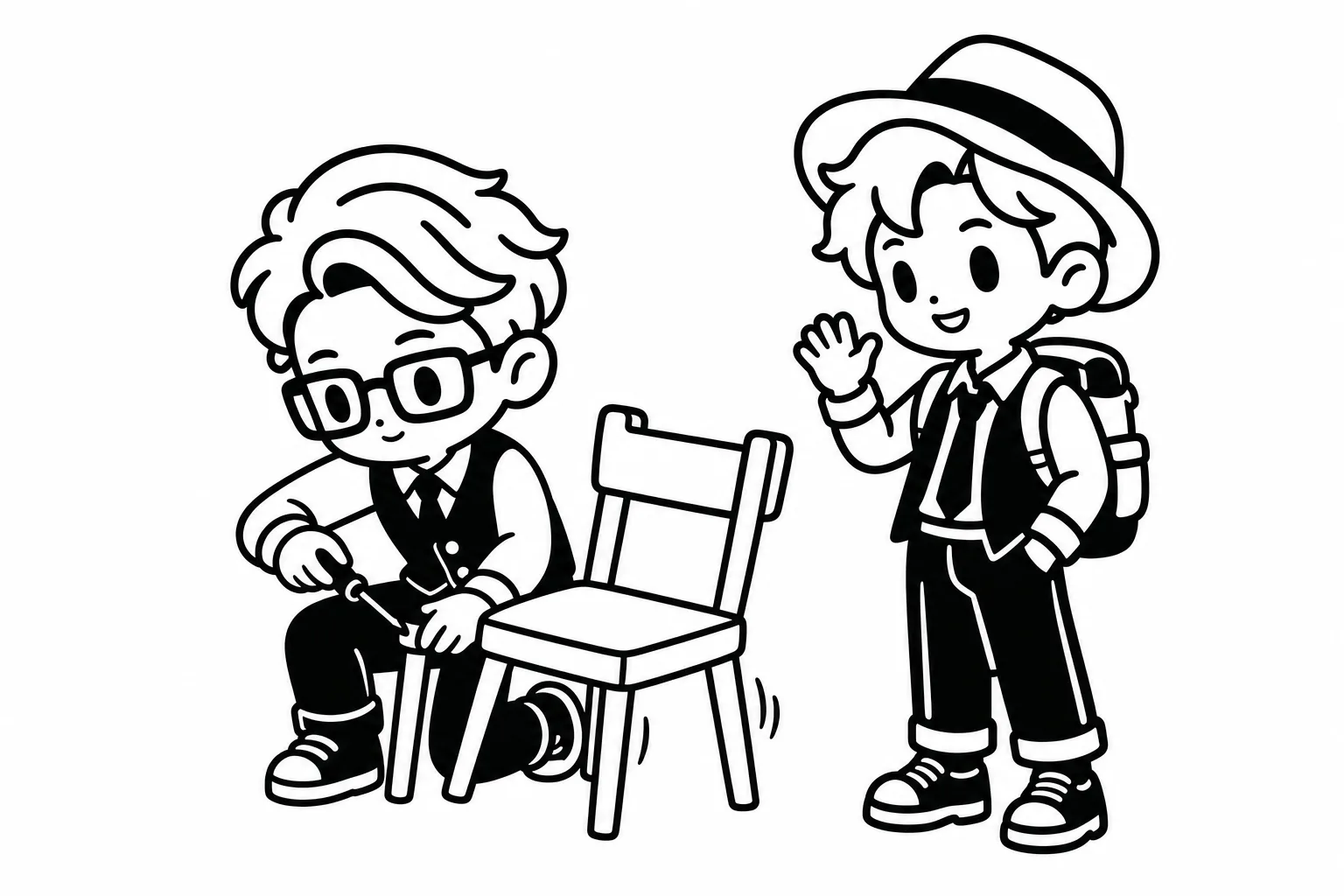 ISTJが友達の困りごとに手を動かして応えているイラスト