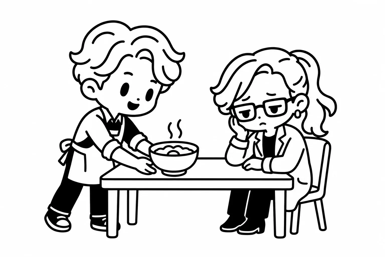 ESFJが恋人のために食事を用意しているイラスト