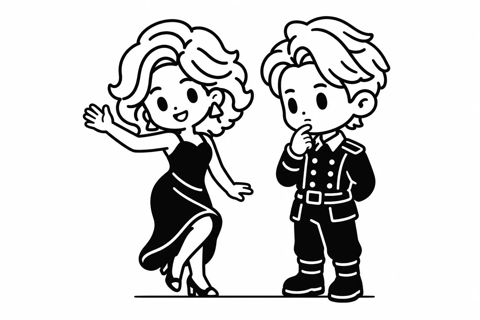 ESFPが大勢の中でも恋人にだけ違う笑顔を向けているイラスト