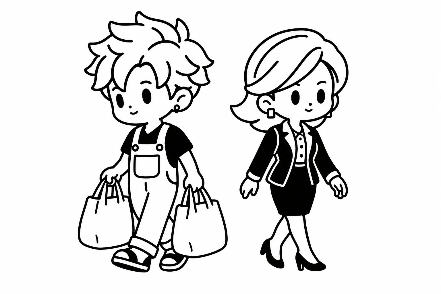 ISFPが恋人の荷物を代わりに持っているイラスト