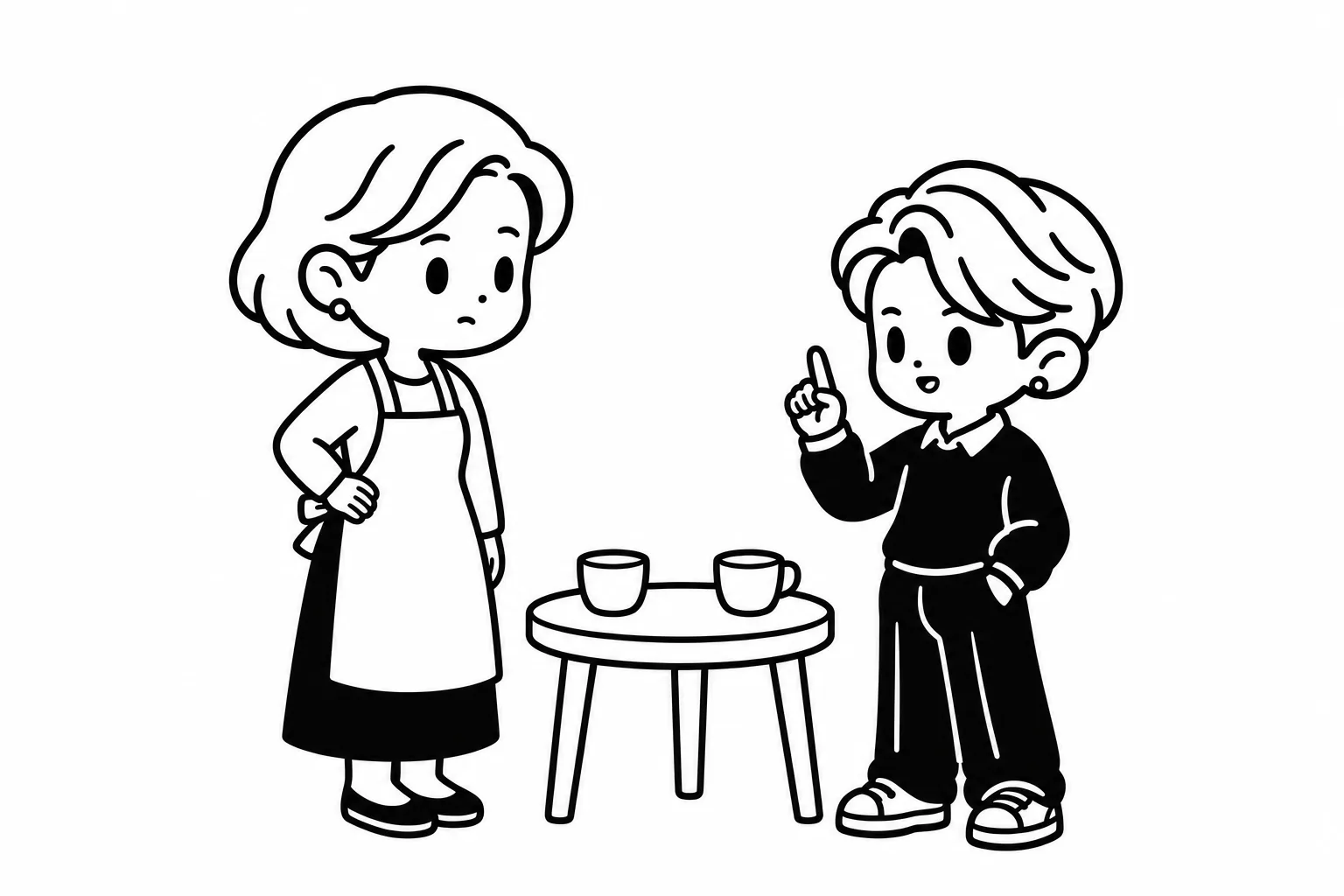ENTPの子どもが親に「でも、こういう場合は?」と聞き返しているイラスト