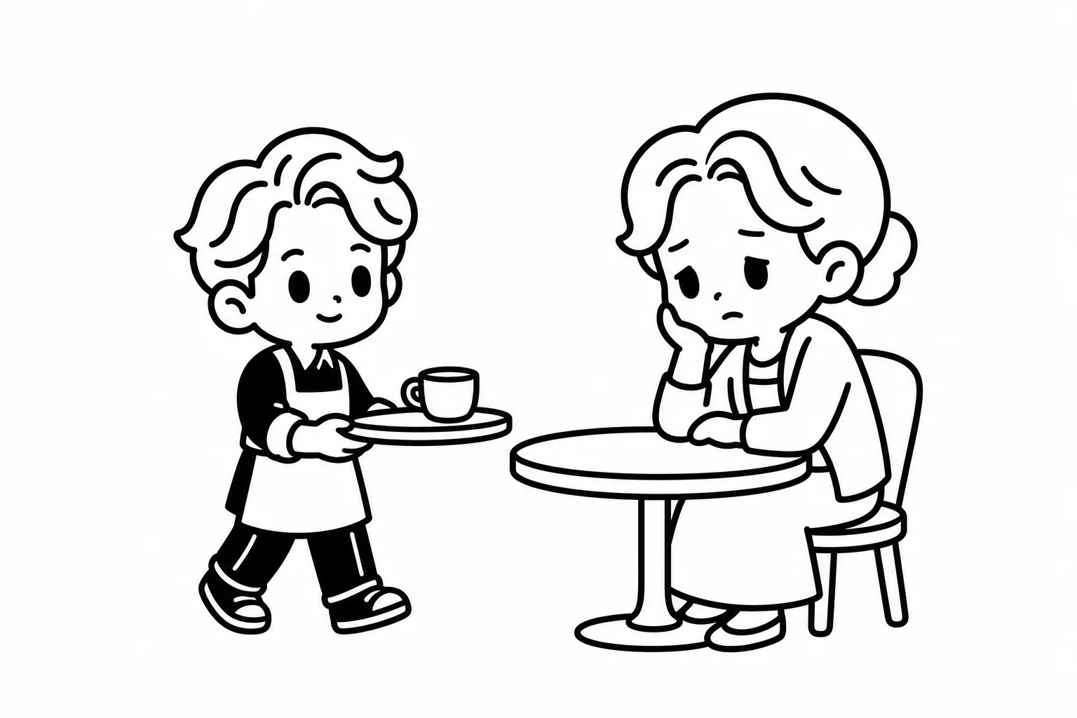 ESFJの子どもが親にお茶を運んでいるイラスト