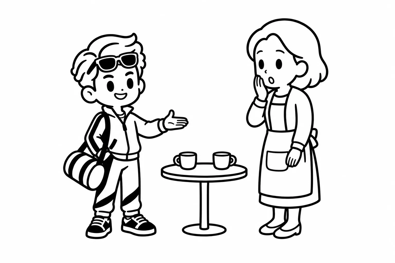 ESTPの子どもが結論から直接言い、親が驚いているイラスト