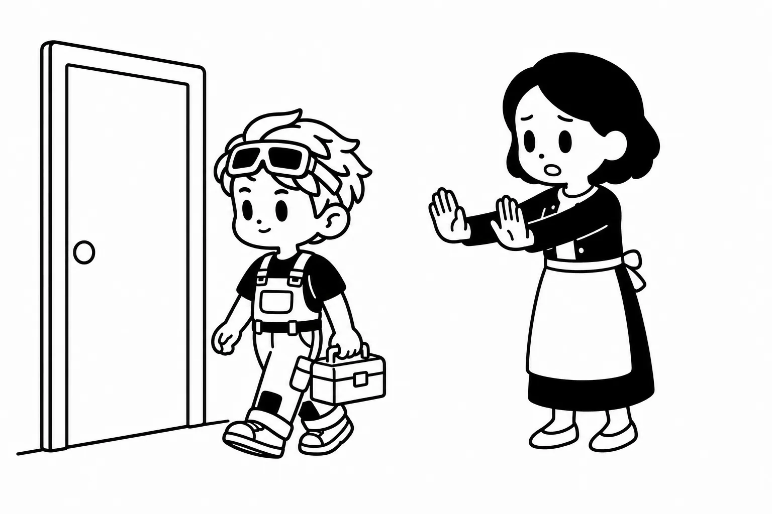ISTPの子どもが決めたことを淡々と実行し、親が止めているイラスト