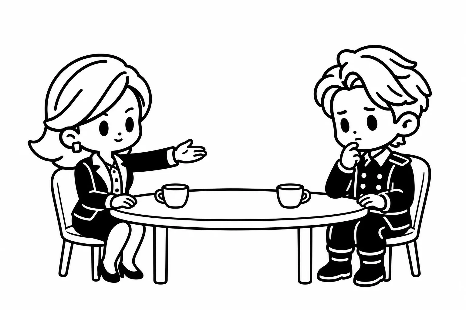 ENTJが迷っている兄弟に数年後の見通しを話しているイラスト